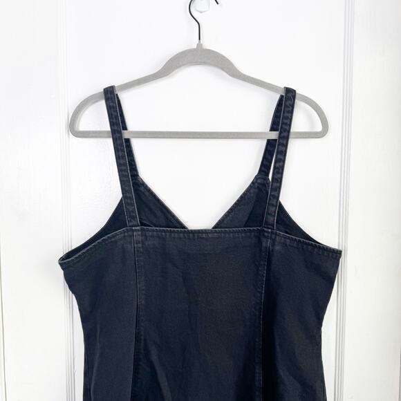 TOPSHOP Black Button Front Denim Jean Dress Cottage Boho 100% Cotton NEW 12 - Picture 9 of 11